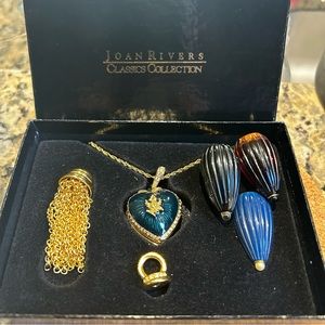 Joan Rivers Vintage Classic Collection Pendant Set Interchangeable Locket Chains